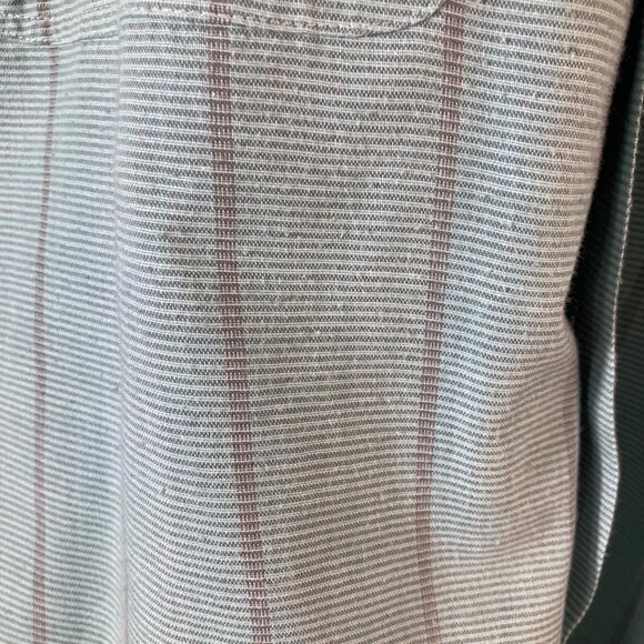 Mens Vintage Levis Big E Silver Label Button Striped Shirt Blue Gray L Polyester - Picture 7 of 7